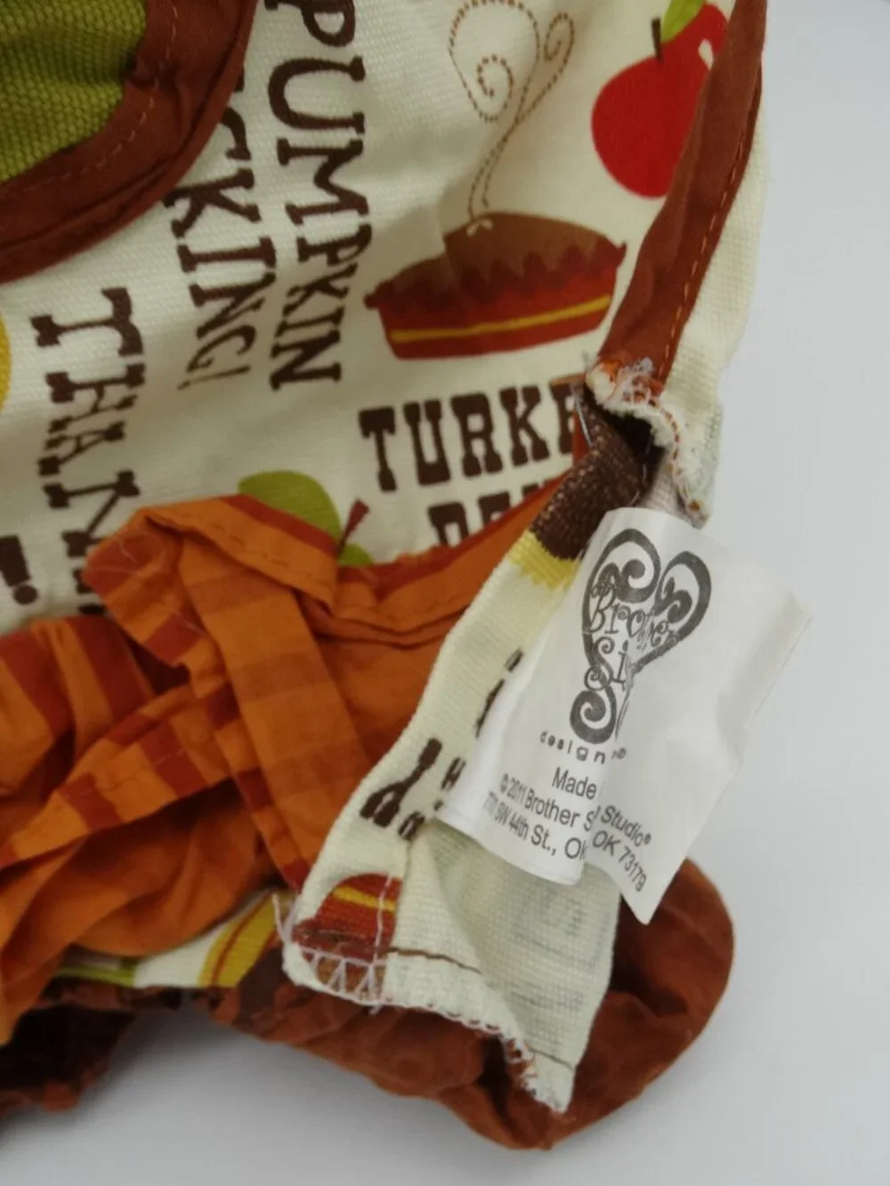 Fall Thanksgiving Apron Ruffles Owls 2011 Brother Sister Design Studio